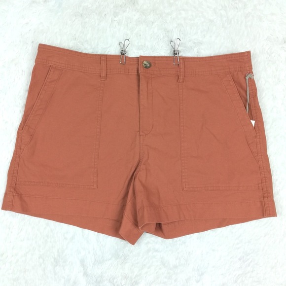 A New Day Womens Shorts Cargo Utility Burnt Orange Twill Stretch Plus 18 New - Picture 1 of 9